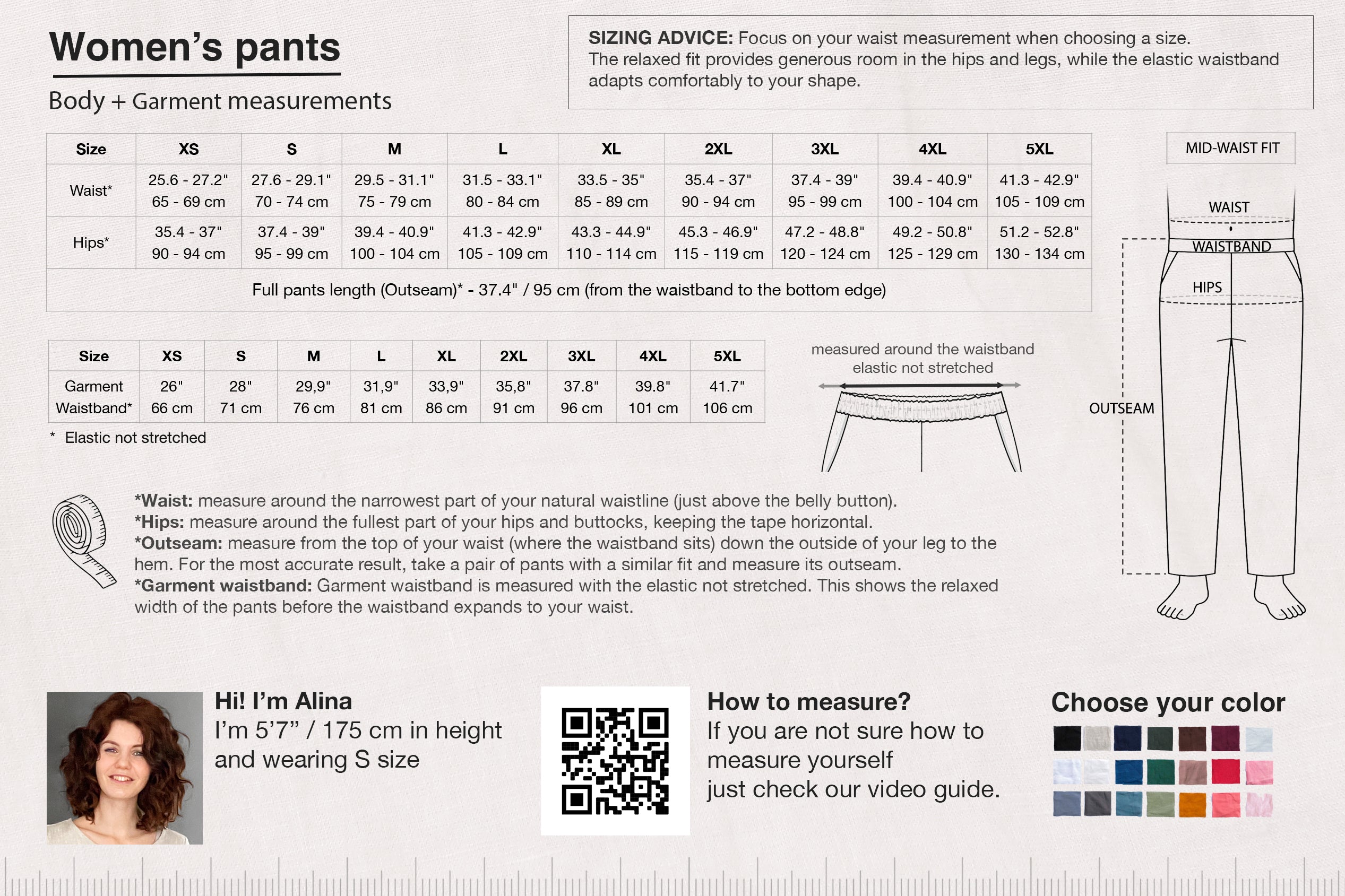 Women’s Linen Pants NARA in Light grey