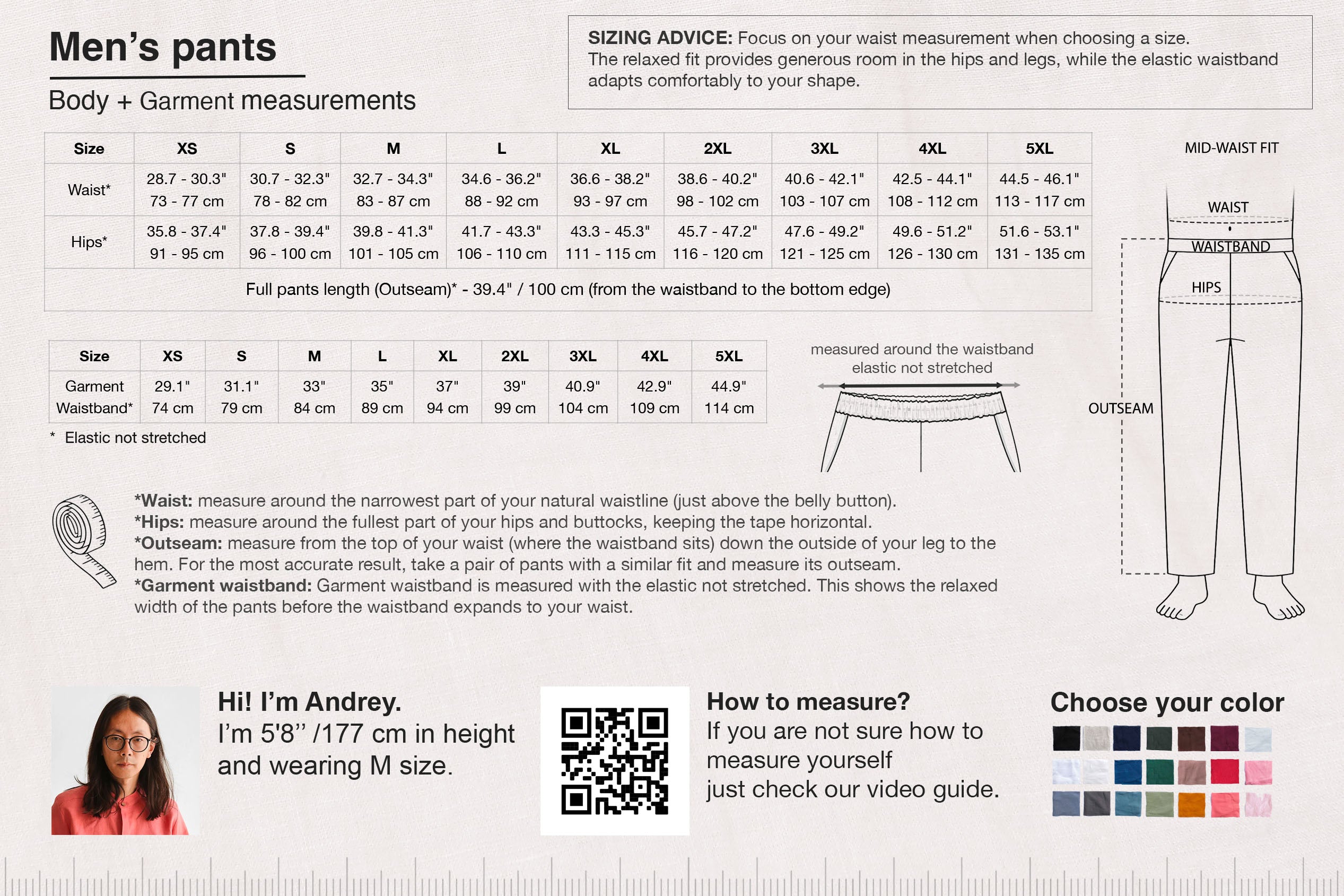 Men’s Linen Pants MOUNTAIN ASH in Dark blue