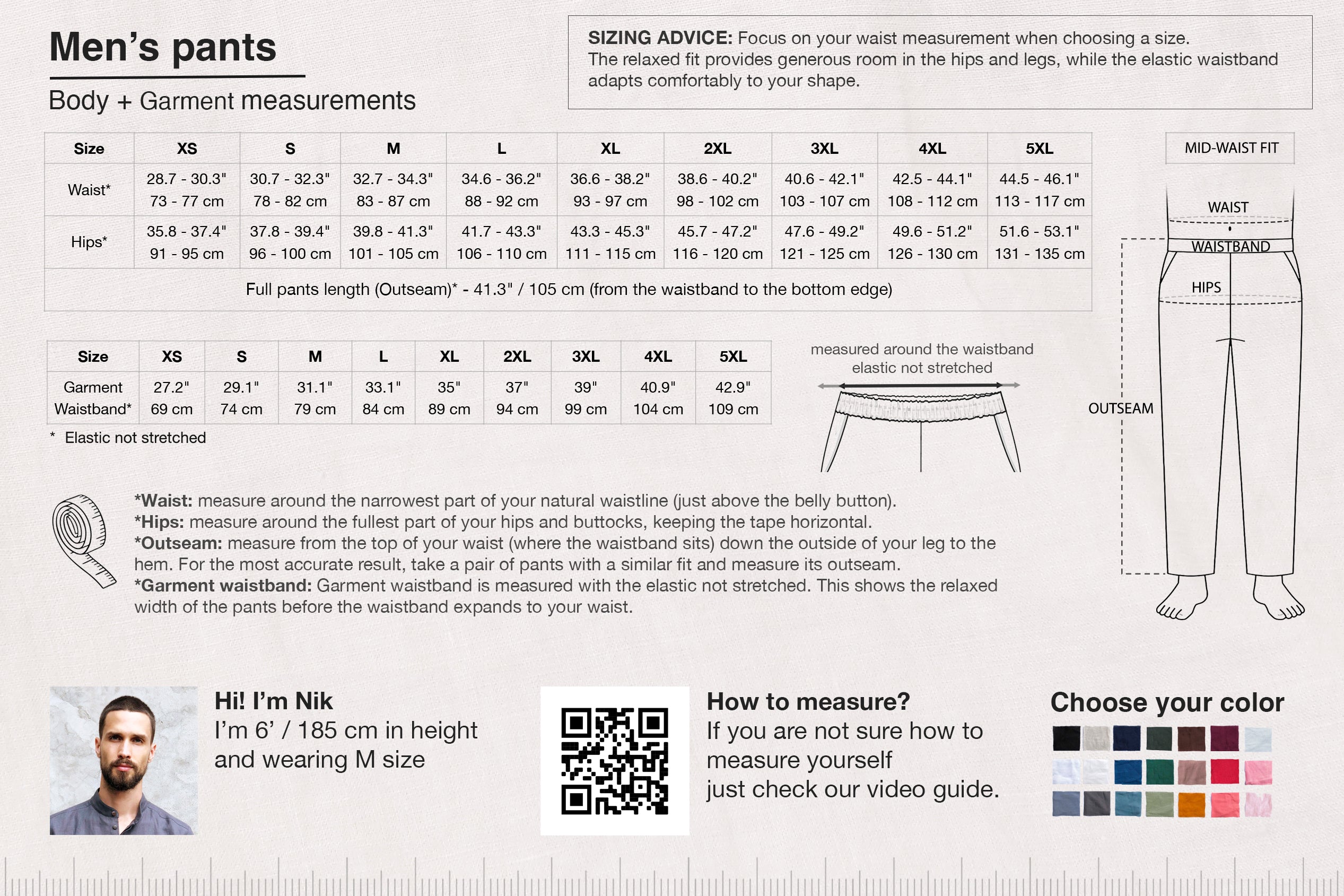 Men’s Wide-Leg Linen Pants SLOE in Black