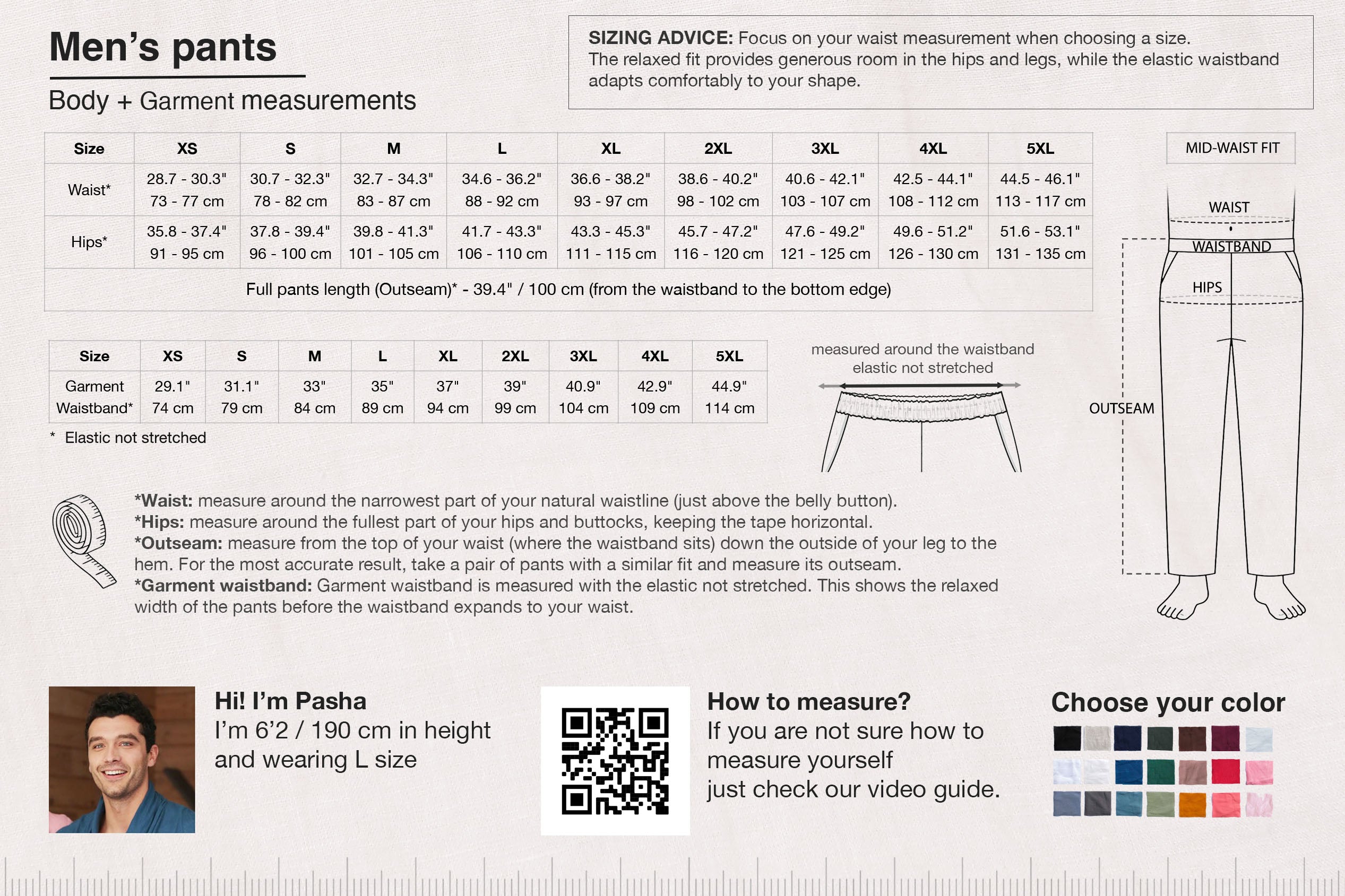 Men’s Straight Leg Linen Pants ASH in Dark blue