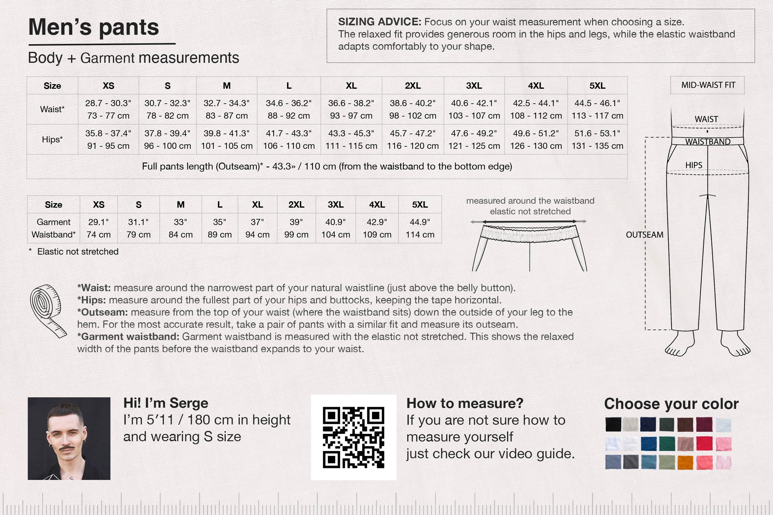 Harem Linen Pants ANDO in Light blue