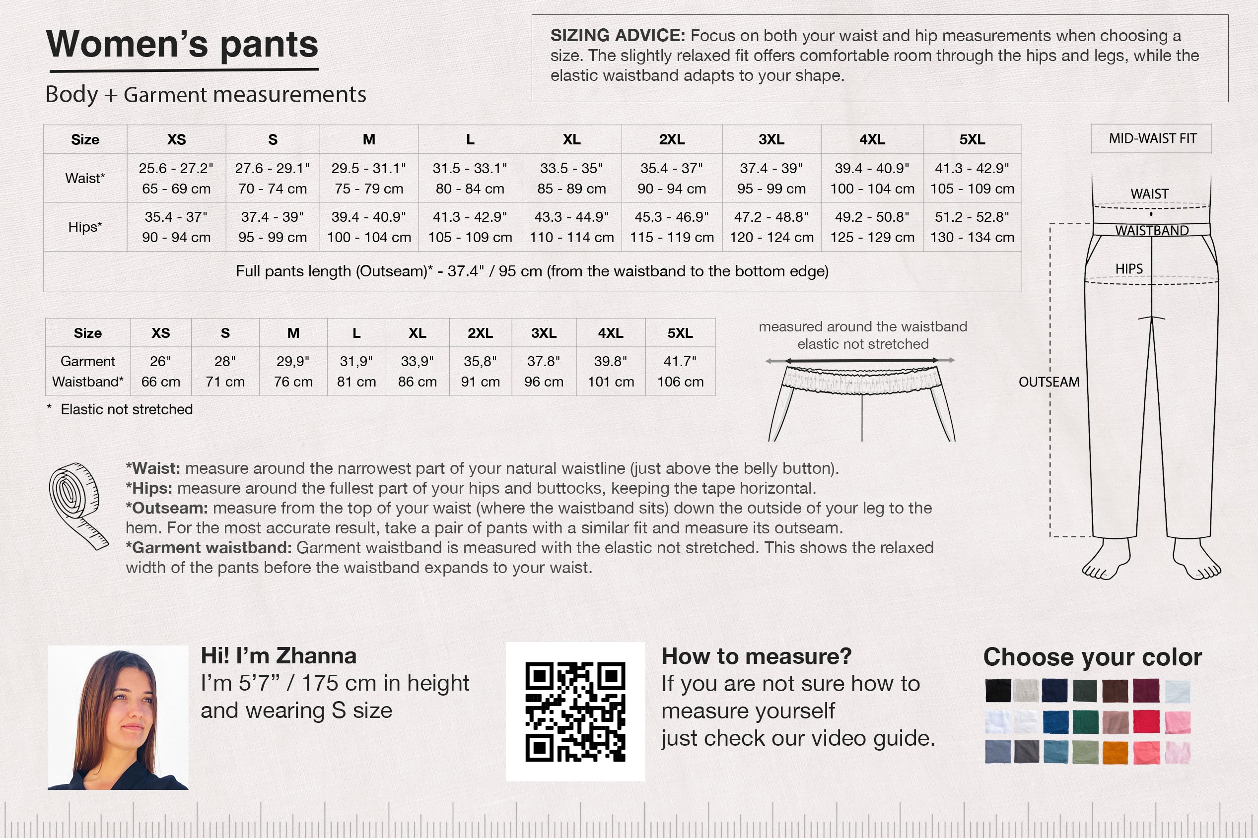 Women’s Linen Pants NARA in Beige