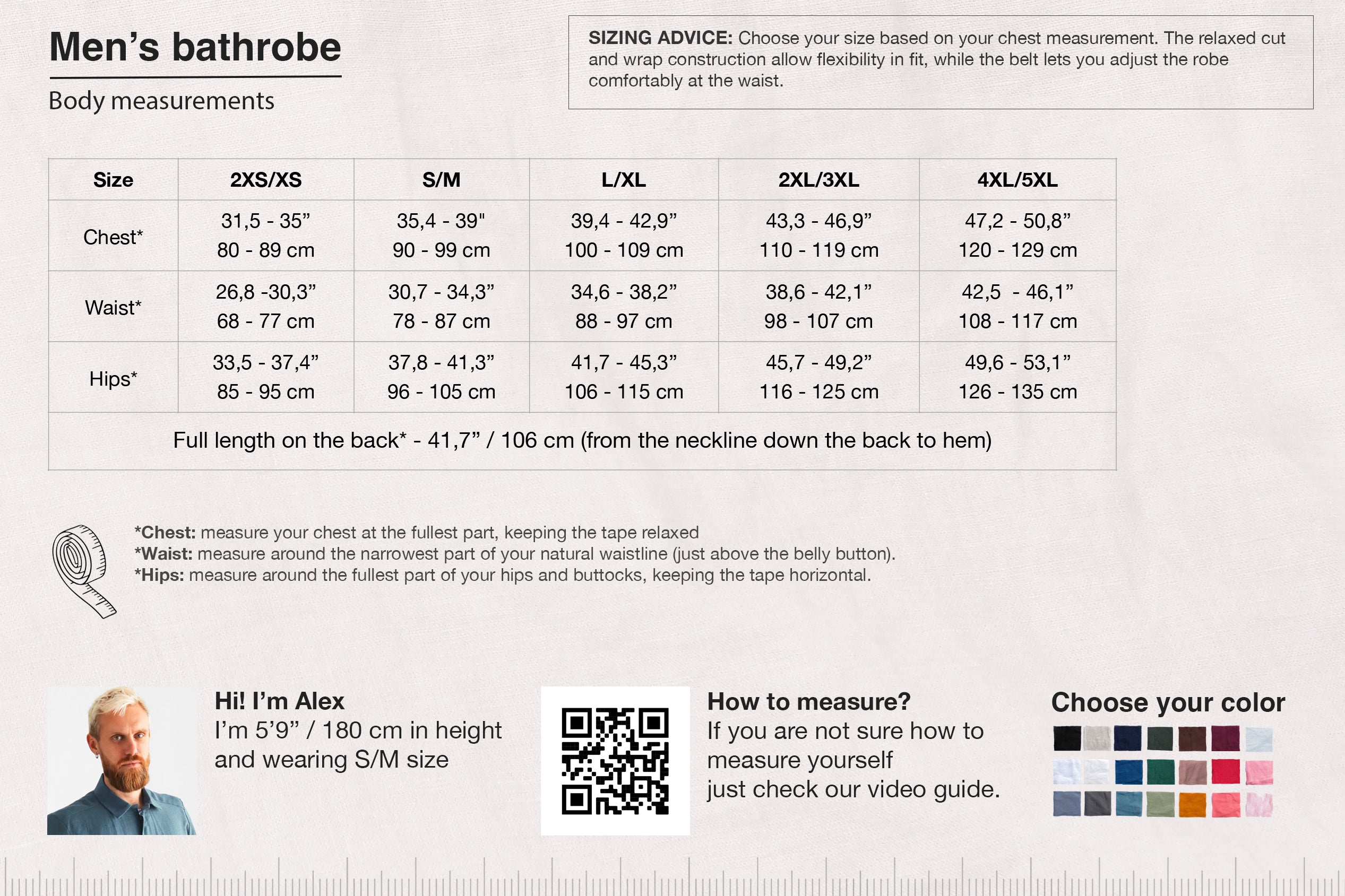 Men’s linen bathrobe jacket JUNIPER in Blue grey