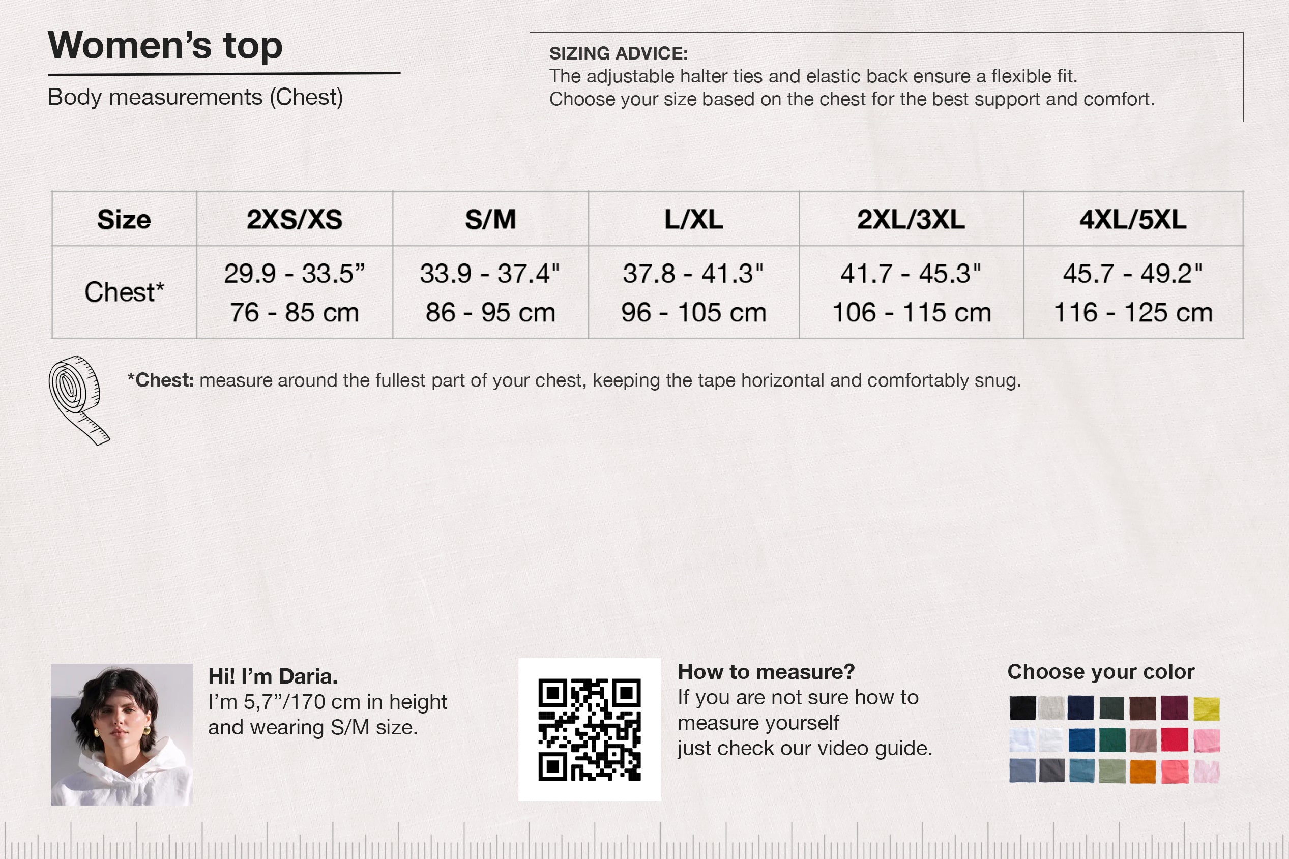 Linen Halter Top with Front Knot PETAL in Black