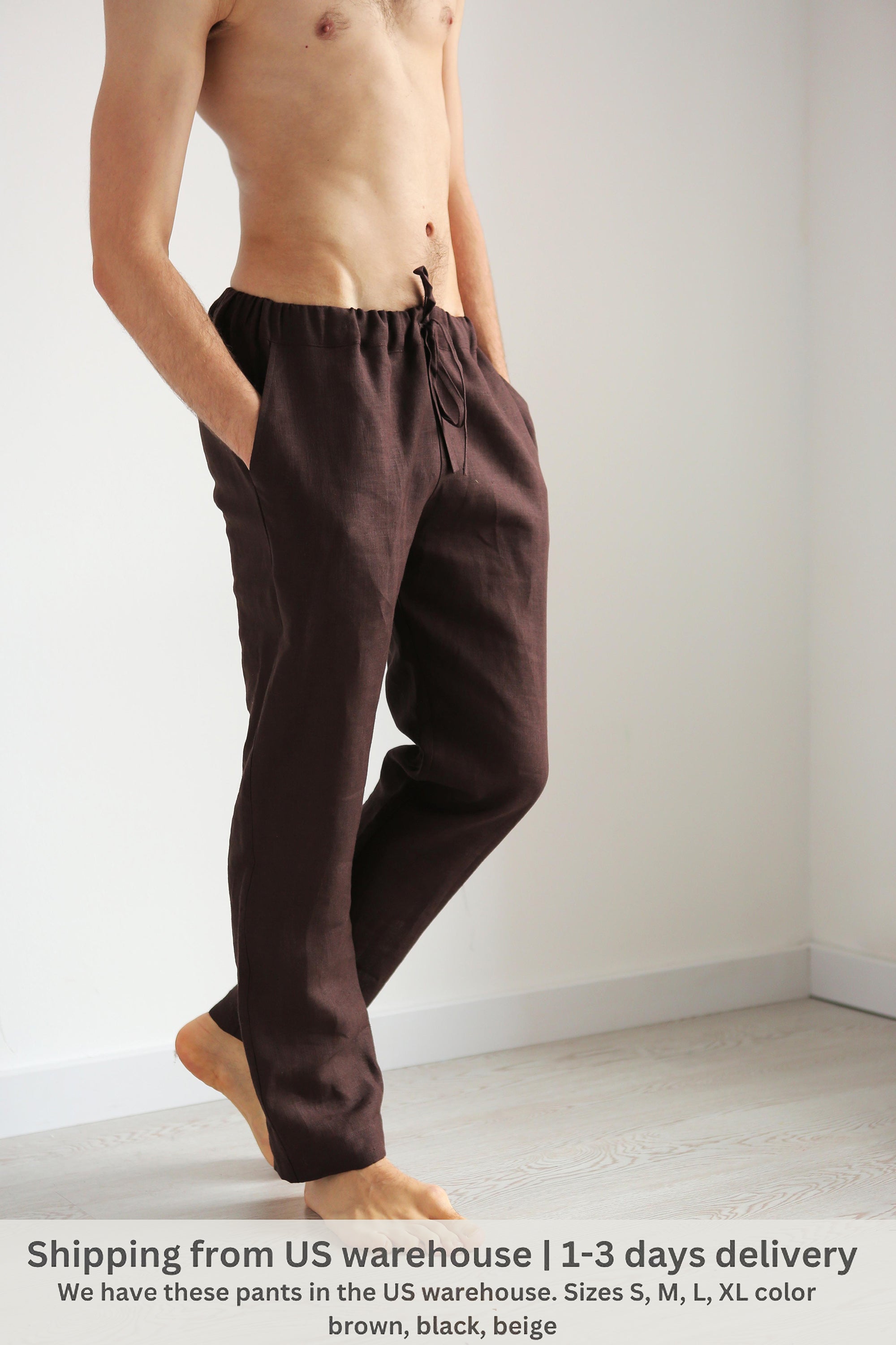 Men’s linen pants ASH - US WAREHOUSE