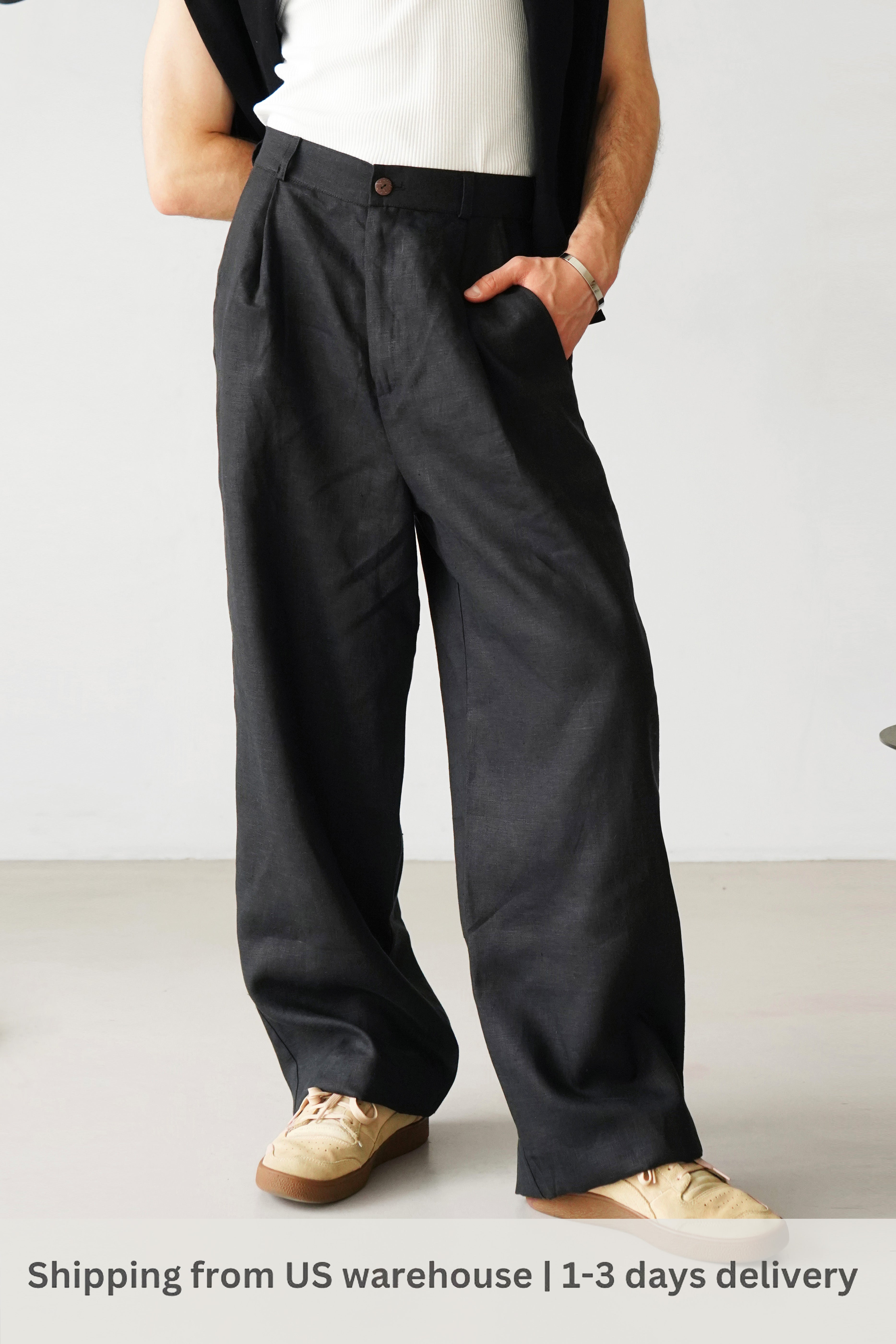 Palazzo Linen Pants ASPEN - US WAREHOUSE