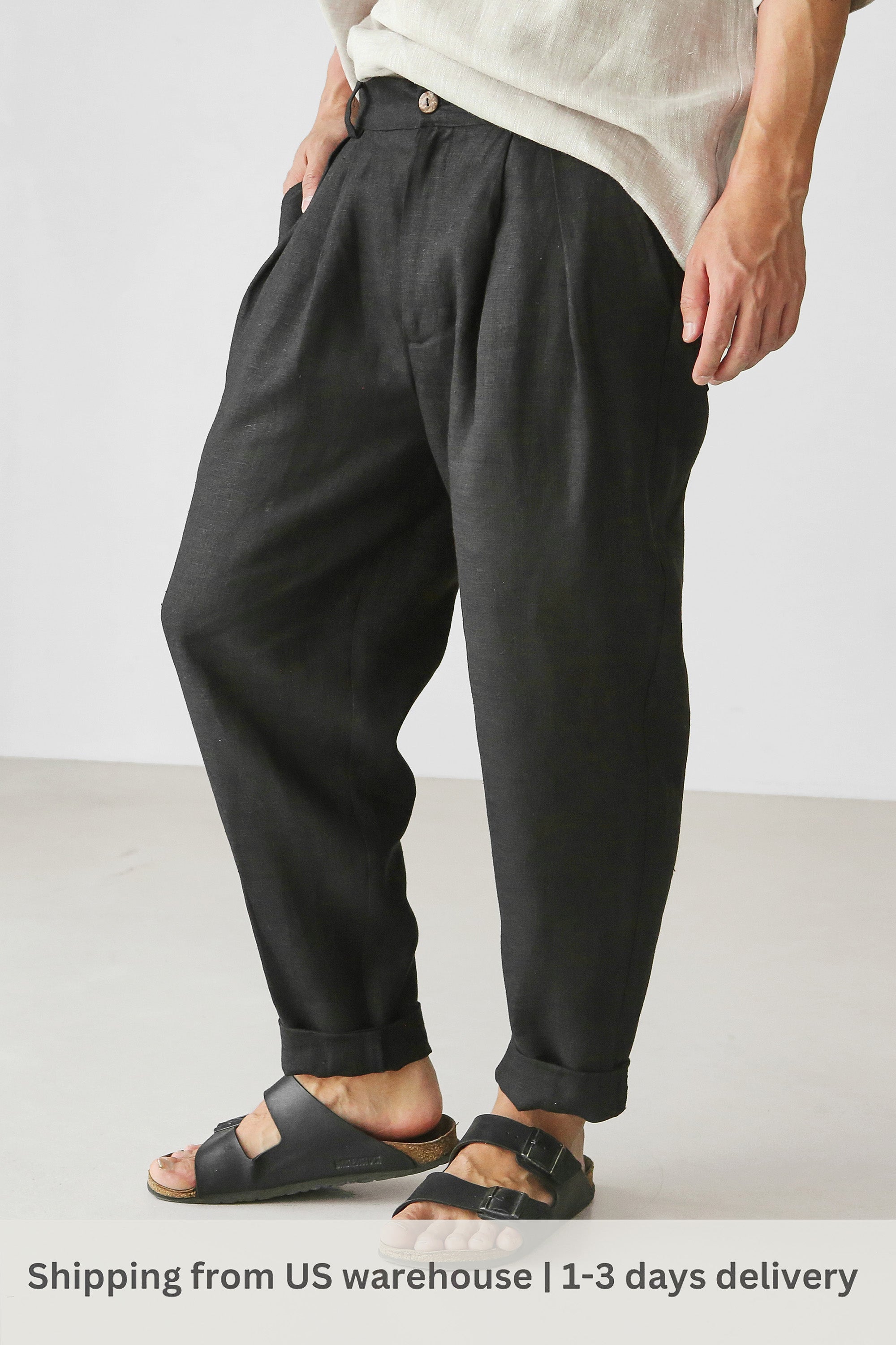 Loose Pleated Pants CEDAR - US WAREHOUSE