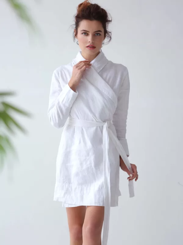 linen bathrobe