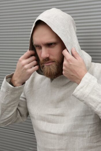 linen hoodie, men's hoodie