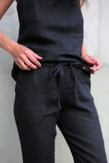 black linen pants