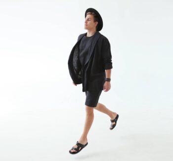 Men’s Linen Cardigan - Black Ficus Linen Clothing