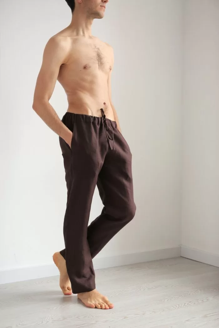 Chocolate Brown Linen Pants