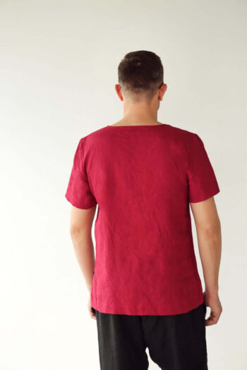 red linen t-shirt