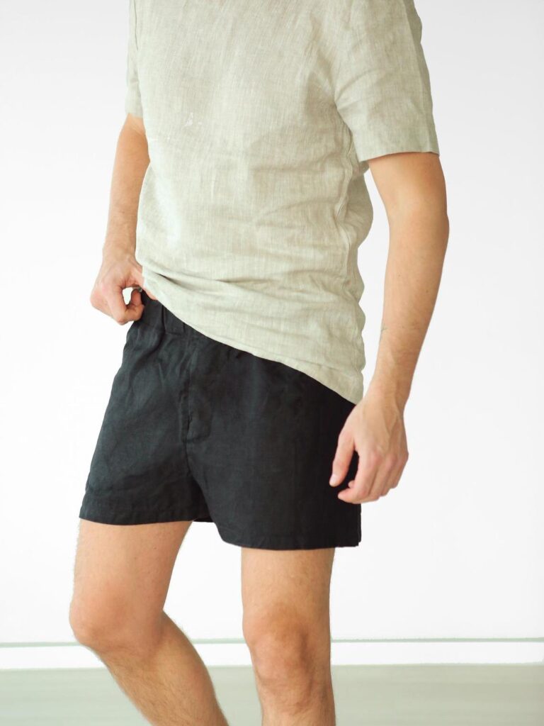 Men’s linen Underwear Black - Black Ficus Linen Clothing