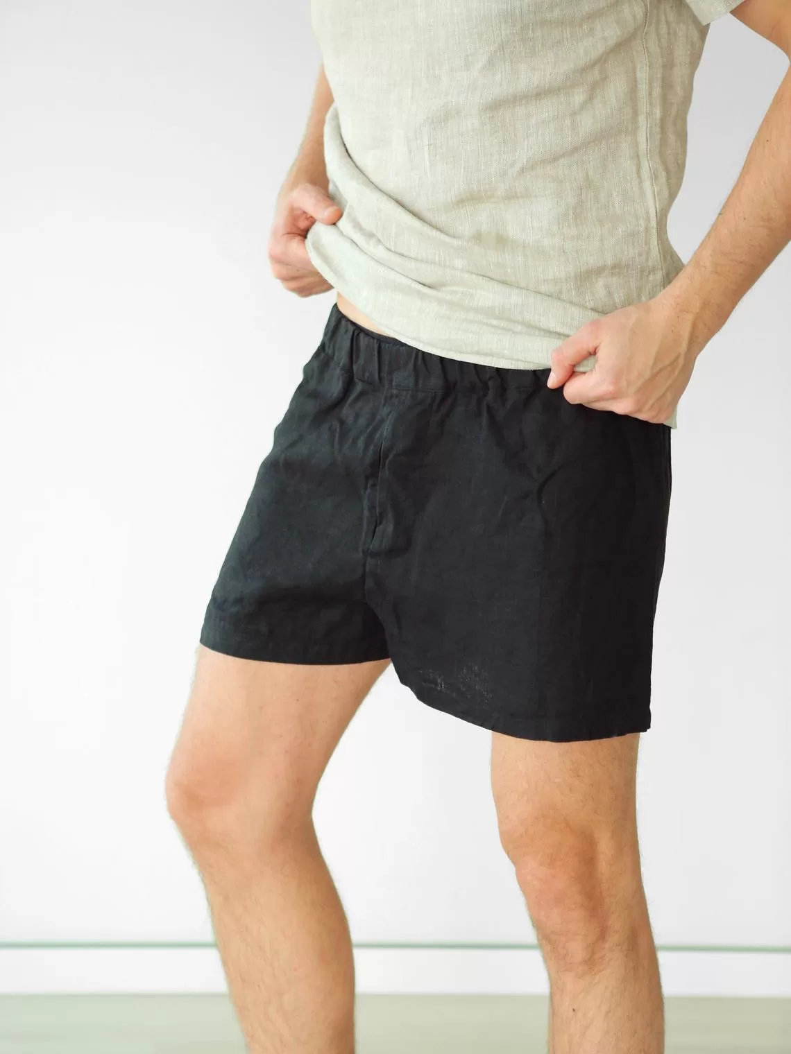 Men's linen Underwear Black