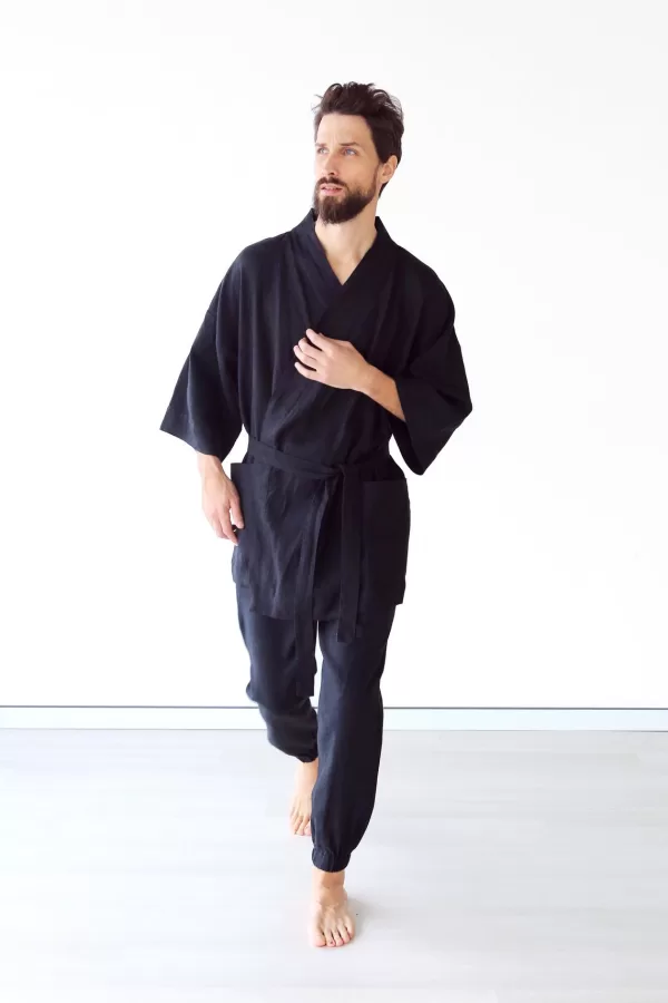 Guy in kimono  Kimono, Short kimono, Linen kimono