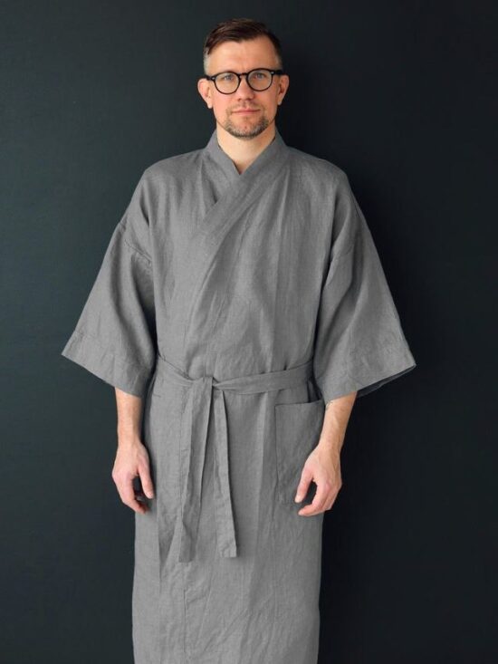 Robes & Kimonos - Black Ficus Linen Clothing