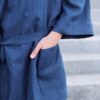 blue linen kimono