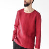 longsleeve linen t-shirt red