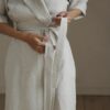 women's bathrobe, natural linen bathrobe