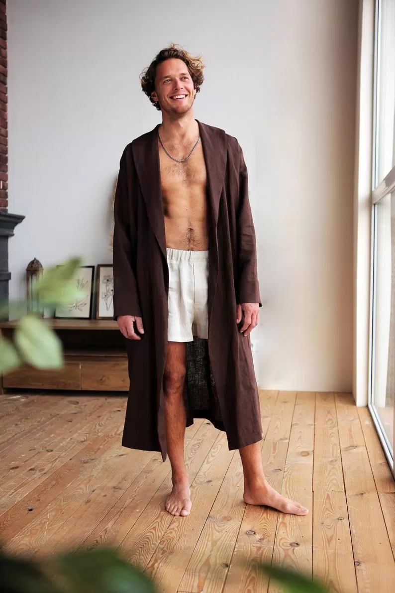 Men's linen underwear - Black Ficus Linen Clothing