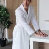 men's linen bathrobe, sustainable fashion, men's homewear