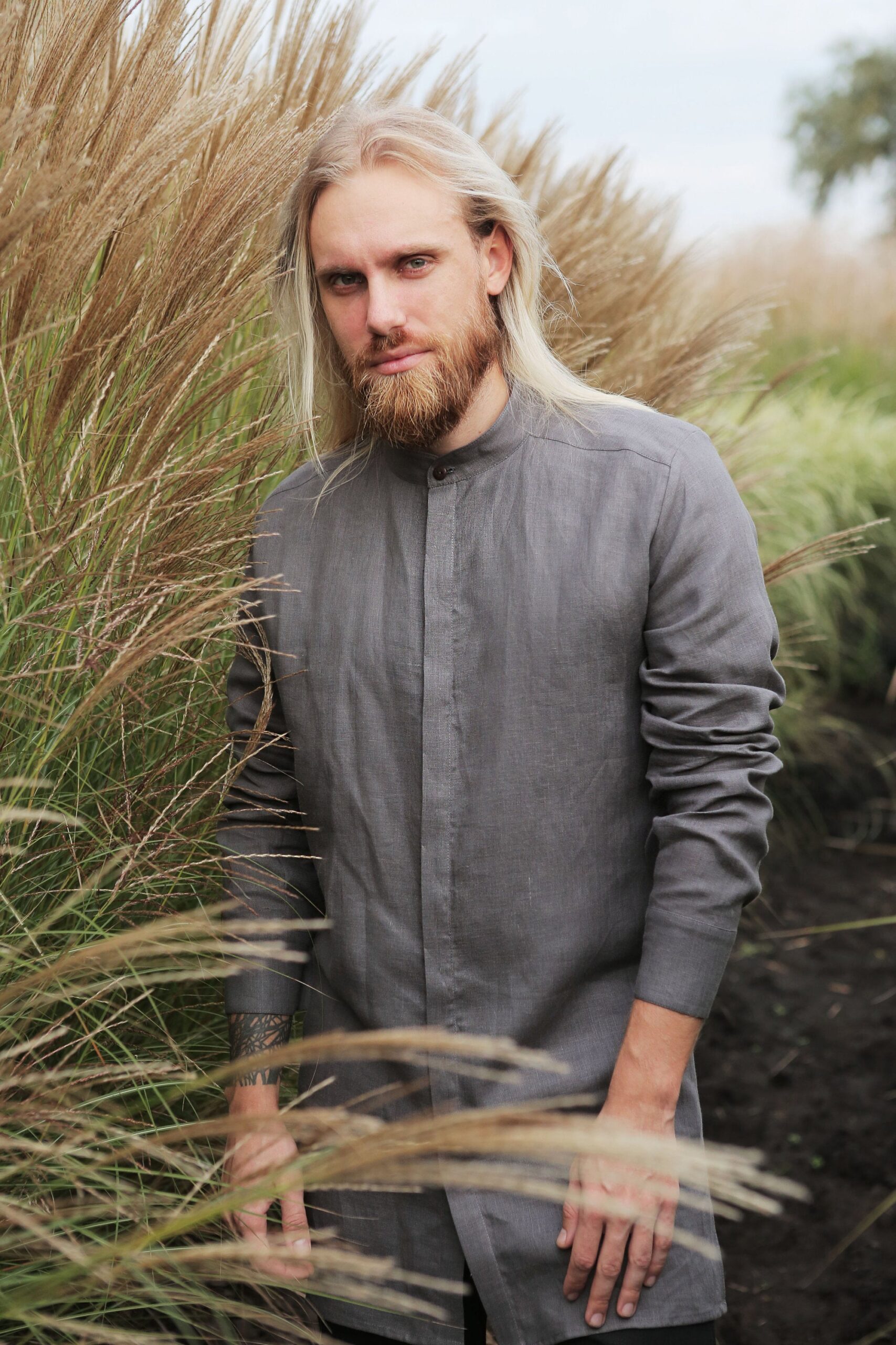 Men’s Linen Shirt - Black Ficus Linen Clothing