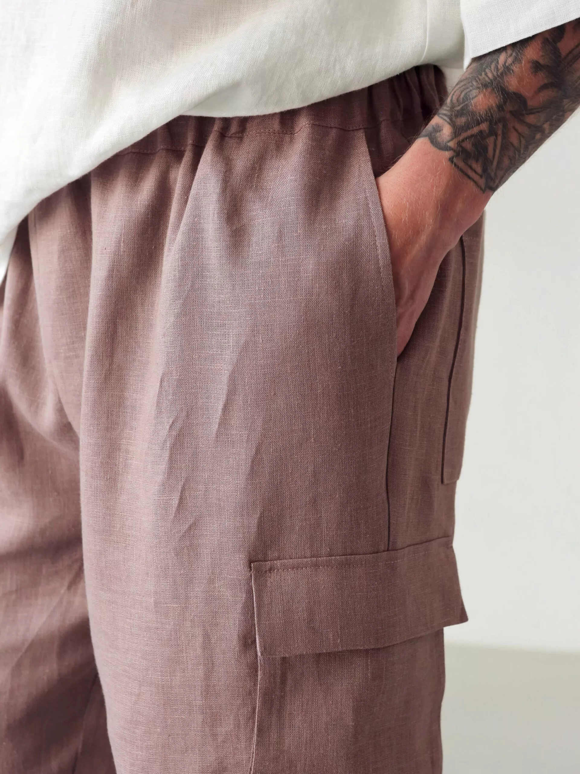 H&M Men Cotton Linen Regular Fit Cargo Trousers - Price History