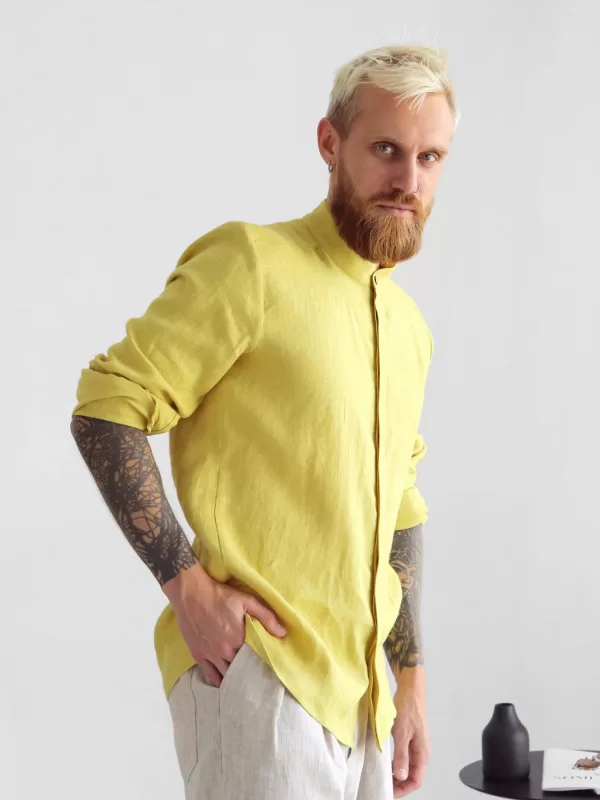 yellow linen shirt