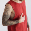 red sleeveless t-shirt