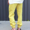 yellow linen pants