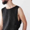 black sleeveless t-shirt