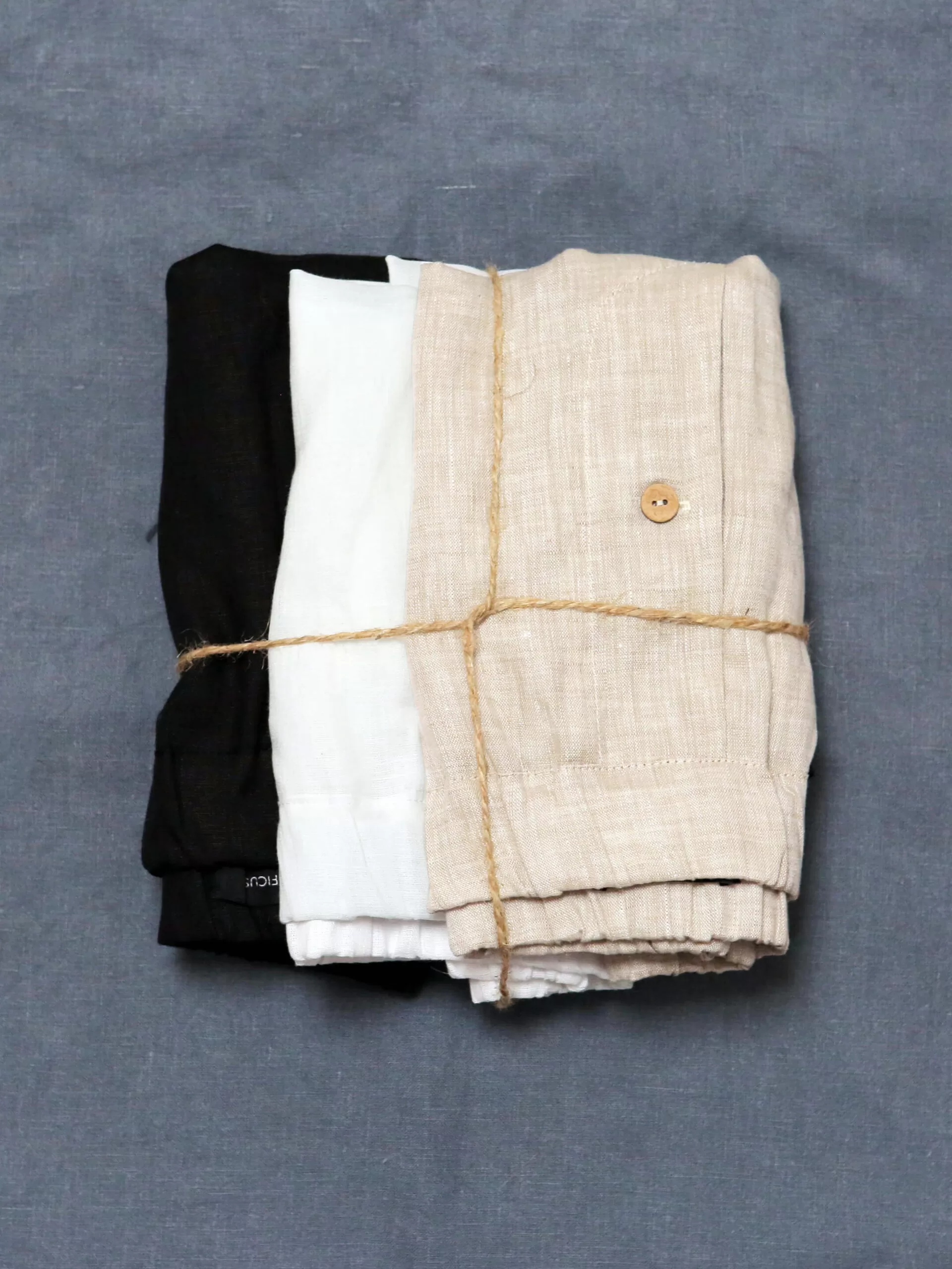 Gift SET of Mens linen underwear - Black Ficus Linen Clothing