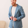 blue linen jacket blazer