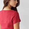 women's red linen t-shirt