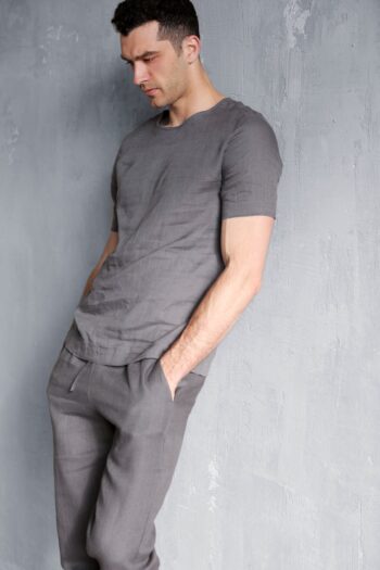 dark grey linen t-shirt