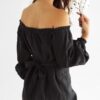 open shoulders linen dress