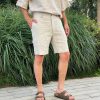 Mens linen cargo shorts with side pockets