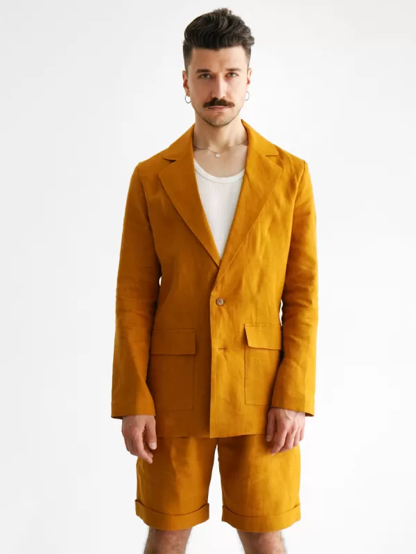 mustard linen jacket