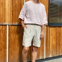pleated linen shorts 1 pleated linen shorts