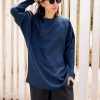 navy blue linen sweatshirt