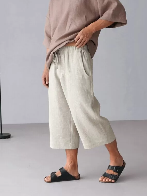 capri linen pants