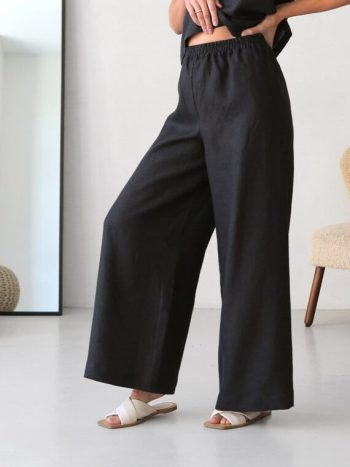 wide-leg linen pants