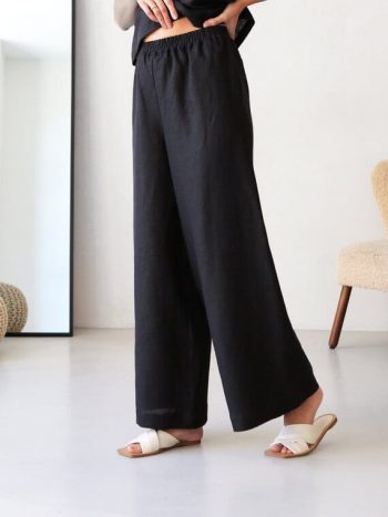 wide-leg linen pants