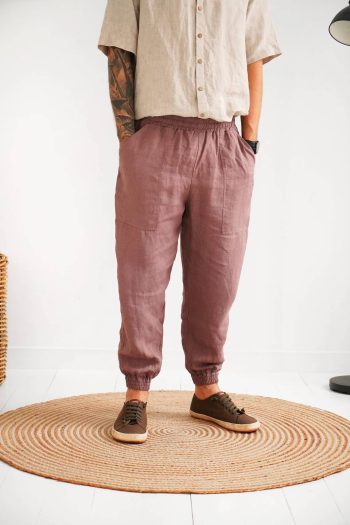 Natural mens linen pants