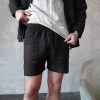 black linen shorts