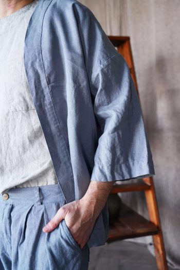 Mens Linen Kimono Jacket
