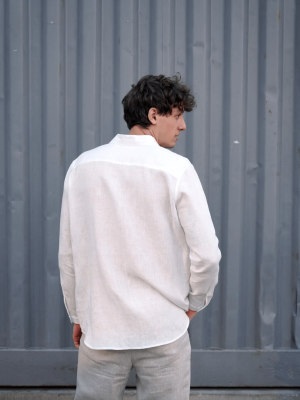 cream linen shirt