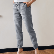 women's linen pants light grey