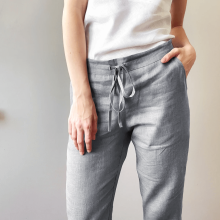 women's linen pants light-grey